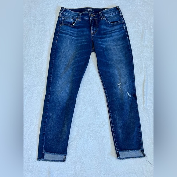 Silver Jean Co Avery Cropped Skinny Jean - Size 28W/25L - Picture 2 of 10